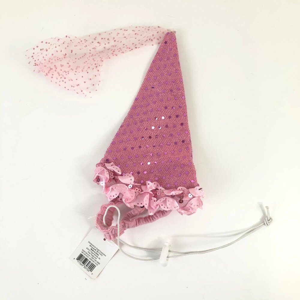 Dog Halloween Costume Pink Princess Hat Size M/L Dress Up Puppy Fancy Head Piece